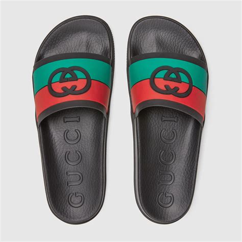 gucci men slodes|men gucci interlocking slides.